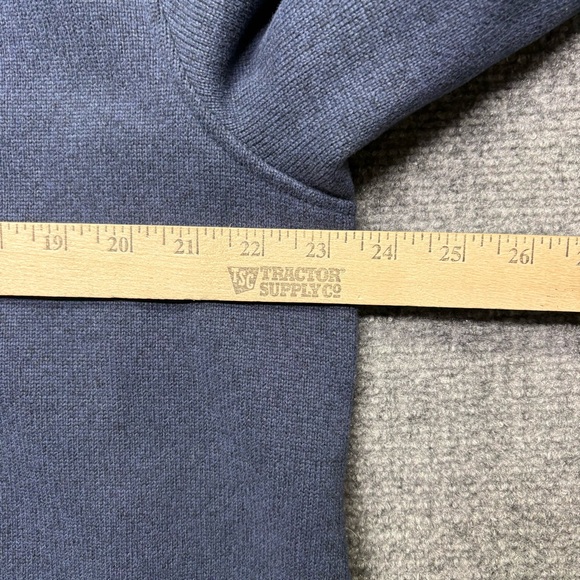 LL BEAN Sweater Mens L Reg Blue Fleece Pullover 1/4 Snap Slightly Fitted 298050 - Picture 5 of 7
